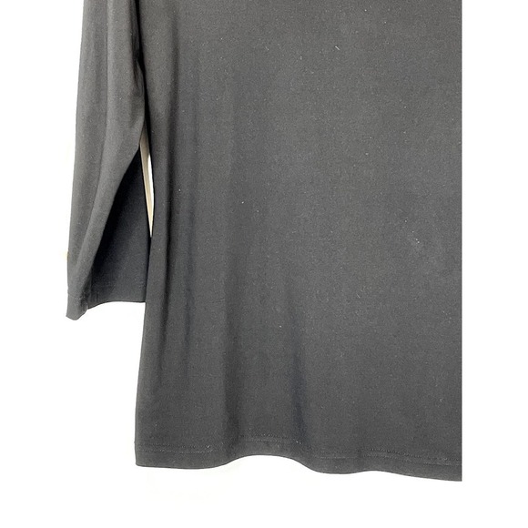 Sympli Black 3/4 Sleeve Polyester Blend Boat Neck Top SZ 10 - Picture 3 of 7